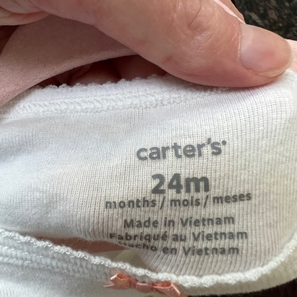 Carter’s 24M White, Pink, Blue and Yellow Be Hoppy Bunny Easter Onesie - Picture 3 of 4